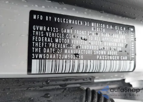 2018 Volkswagen Beetle 2.0T Coast/2.0T S/2.0T Se из США, поврежденный, VIN 3VW5DAAT2JM502786